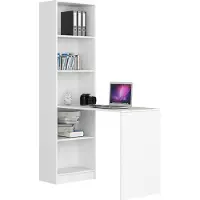 Akord Bureau avec étagère SMART CLP Blanc design moderne pour bureau et home office
