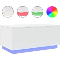 vidaXL Table basse avec lampes LED blanc 90x50x40 cm