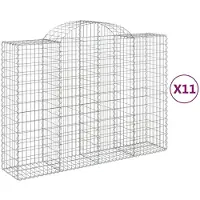 vidaXL Gabions avec arc surélevé 11pcs. 200x50x140/160cm Fer galvanisé