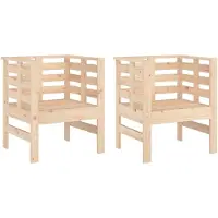 vidaXL Chaises de jardin 2 pcs. 61,5x53x71 cm pin massif