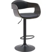 CLP Chaise de bar Kingston B - Similicuir, structure noire - Noyer/Noir