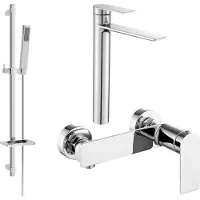 Mexen Zero SET Mélangeur lavabo + bain avec accessoires DQ02, chromé (71114DQ02-00)