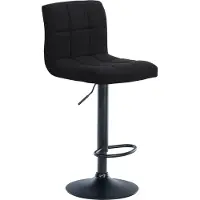 CLP Tabouret de bar Calma, revêtement en tissu, pivotant à 360 degrés et réglable en hauteur - couleur : noir. Structure : noire