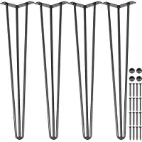 Vevor Hairpin Legs Pieds de table Pieds en épingle à cheveux 4 pièces 76,2 cm Acier au carbone
