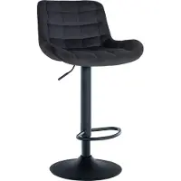 CLP Tabouret Tover, pivotant à 360° et réglable en hauteur | Couleur : noir | Matériau : similicuir