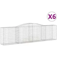 vidaXL Gabions avec arc surélevé 6 pcs. 400x50x100/120cm Fer galvanisé