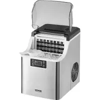Vevor Machine à glace Machine à glace Fait 24 glaçons en 15 minutes 20,4 kg/24 heures Machine à glace portable en 3 tailles pour les fêtes dans le bar de la cuisine