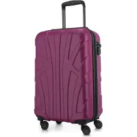 Suitline - bagage à main léger 55x35x20 cm trolley avion 34 L bagage à bord valise à main légère valise de bord 4 roulettes bagage cabine Hand Luggage TSA ,Magenta