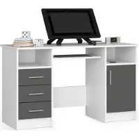 Akord Bureau ANA 124 cm Blanc Graphite