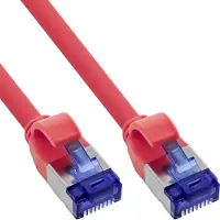 InLine Câble patch Slim, Cat.6A, S/FTP, TPE (LSZH) flexible, PoE, rouge, 1.5m