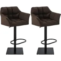 CLP Lot de 2 tabourets de bar Damaso, revêtement en tissu, pivotants et réglables en hauteur, charge maximale 240 kg, structure blanche