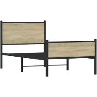 vidaXL Lit métallique sans matelas chêne Sonoma 80x200 cm