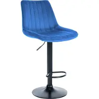 CLP Tabouret de bar Toni en velours, réglable en hauteur et pivotant, couleur crème, piètement noir