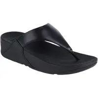 FitFlop Lulu Leather Toepost Teenslippers - zwart - Maat 41