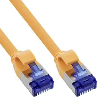 InLine Câble patch Slim, Cat.6A, S/FTP, TPE (LSZH) flexible, PoE, jaune, 1,5m
