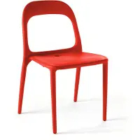Oviala Chaise en plastique de jardin rouge - Milan