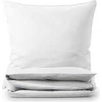 Blumtal Premium Literie d'été extra-douce réversible 220x240 cm & 2X taies d'oreiller 40x80 cm - Housse de couette microfibre, 3 pièces, Moonlight Grey/Blanc