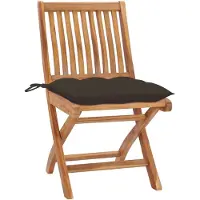 vidaXL Chaises de jardin 2 pcs. avec coussin taupe teck massif