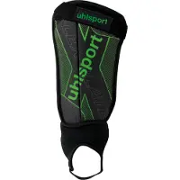 Uhlsport Flex Plate Protège-Tibias - Noir / Vert Fluo / Argent | Taille: XS: 125-142 CM