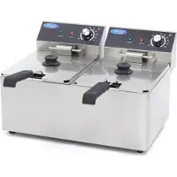 Maxima - Friteuse Gastro - 2 x 8 l - 2 paniers - Jusqu'à 2,8 kg de frites