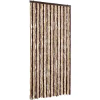 vidaXL Rideau anti-mouches beige et marron clair 100x230 cm chenille