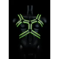 Shots Harnais de corps phosphorescent Vert fluo/Noir L/XL