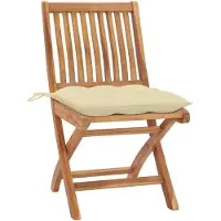 vidaXL Chaises de jardin pliantes avec coussins 4 pcs. Bois massif teck
