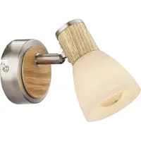 Globo Lampe murale Gylfi Nickel avec bois