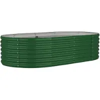 vidaXL Lit surélevé Acier revêtu par poudre 152x80x36 cm Vert