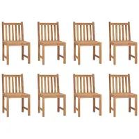 vidaXL Chaises de jardin 8 pcs. avec coussins teck massif