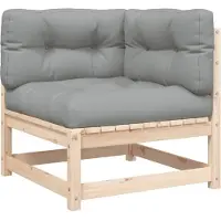 vidaXL Canapé d'angle de jardin avec coussins pin massif