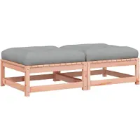 vidaXL Tabouret de jardin avec coussin 2 pcs. Bois massif Douglas