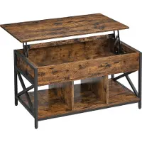 Leobert Table Basse - - Brun Rustique/Noir - 100 X 50 X 49 Cm