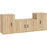 vidaXL Ensemble d'armoires TV 3 pièces en bois composite chêne Sonoma