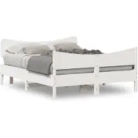 vidaXL Lit en pin massif sans matelas blanc 150x200 cm