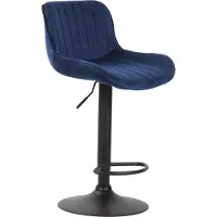 CLP Tabouret de bar Lentini, revêtement en velours, pivotant et réglable en hauteur | Couleur : gris foncé. Structure : noire