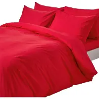 Homescapes Literie rouge densité 200 fils, 200 x 200 cm
