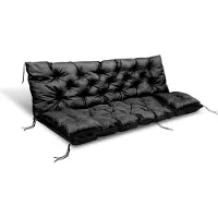 AIO Factory Coussin de jardin 150 x 60 x 50 cm + 2 coussins pour balancelle, imperméables, noirs