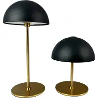Dyberg Larsen Lampe de table, Lampe de table sans fil à intensité variable, Lampe de table Led en métal, Lampe de lecture, Rechargeable par USB, ALONG Lot de 2 noir laiton