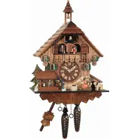 Engstler - 4484_QMT - Coucou - Quartz - Noyer - avec musique avec couple de danse - 35 cm