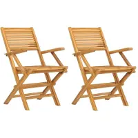 vidaXL Chaises de jardin 2 pcs. Pliable 55x62x90 cm bois massif teck