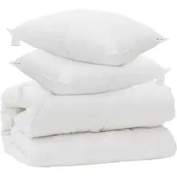 vidaXL Couverture avec coussin avec coussin 3 pcs blanc microfibre