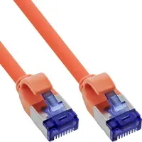 InLine Câble patch Slim, Cat.6A, S/FTP, TPE (LSZH) flexible, PoE, orange, 0.3m