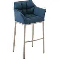 CLP Tabouret de bar Damaso B tissu avec piètement 4 pieds