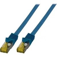 Efbe-Schott RJ45 Patchk. S/FTP Cat.6A LSZH Cat.7 Rohk. 0.25m blau