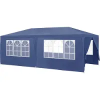Casa.pro [] Pavillon 600x300x255cm Tente de jardin Tente de fête Tente de jardin Tente à bière Tente de fête Bleu foncé