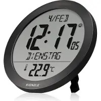 KIENZLE Horloge radio-pilotée avec affichage de la température intérieure, noire