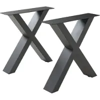 En.casa Support de table, set de 2 'Maribo' pour table de cuisine banc pouf acier 42 x 40 cm noir