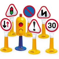 Tolo Toys Set de jeu de panneaux de signalisation Tolo - First Friends - 7 pièces - Jouets éducatifs