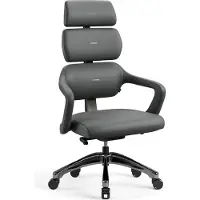 Diablo V-Modular Chaise de bureau Chaise de direction ergonomique Appuie-tête amovible Similicuir, Gris